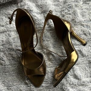 Zara Metallic Gold Heels